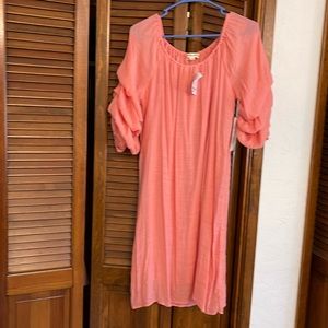 Peach midi dress nwt